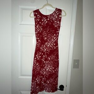 Reformation Red Floral Midi Dress